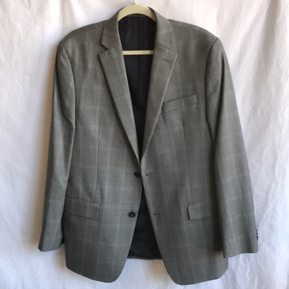 Michael Kors gray plaid men’s sport coat / suit jacket / blazer size 42L